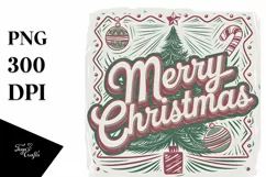 Merry Christmas Retro Illustration PNG Sublimation Product Image 5