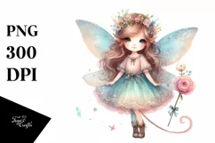 Watercolor Small Cute Fairy PNG Product Image 1