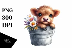cute highland cow image, Transparent PNG Product Image 1