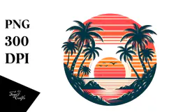 Retro Tropical Island Sunset, 20 oz Tumbler Product Image 1
