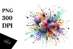 Colorful Brushstroke Splashes PNG Product Image 1