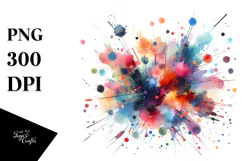 Colorful Brushstroke Splashes PNG Product Image 1