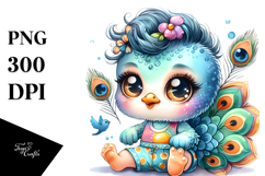 Cute Baby Peacock PNG Product Image 1