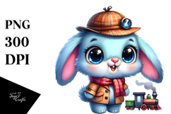 Goofy Baby Bunny with Train PNG Product Image 1