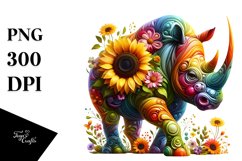 Vibrant Rhino Sunflower PNG Product Image 1