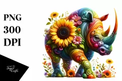 Vibrant Rhino Sunflower PNG Product Image 1