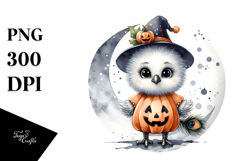 Washed Watercolor of Cute Baby Peacock, Halloween PNG Product Image 1