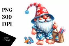 Pastel Beachwear Gnome | Sublimation | Clipart Product Image 1