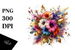 Colorfull Abstract Bouquet with Petunia | Sublimation Product Image 3