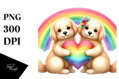 Rainbow Golden Retriever PNG Product Image 1