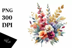 Vibrant Abstract Bouquet with Snapdragon | Sublimation Product Image 3