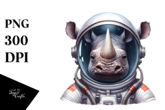 Funny Rhino Astronaut Helmet | Sublimation Clipart Product Image 1