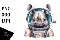 Funny Rhino Astronaut Helmet | Sublimation Clipart Product Image 3