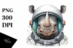 Funny Rhino Astronaut Helmet | Sublimation Clipart Product Image 1