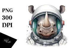 Funny Rhino Astronaut Helmet | Sublimation Clipart Product Image 1