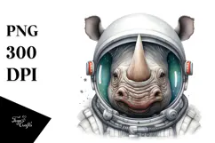 Funny Rhino Astronaut Helmet | Sublimation Clipart Product Image 1