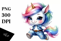 Jumping Baby Unicorn, Cute PNG Product Image 3