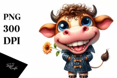Watercolor Cow Big Eyes Human Like Raincoat | Sublimation | Product Image 3