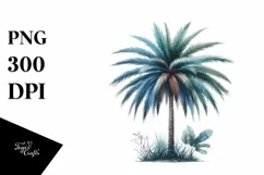 Watercolor Palm Tree Vintage Clipart Product Image 3