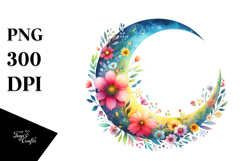 Vibrant Moon Flowers | Sublimation Clipart Product Image 1