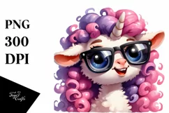 Funny Poney with Sunglasses PNG Product Image 1