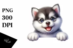 Enthusiastic Baby Siberian Husky Clipart Product Image 1