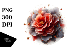 Abstract Begonia Watercolor Splash PNG Product Image 1