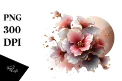 Abstract Begonia with Glossy Finish, Artistic PNG Product Image 1