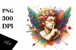 Cupid Angel Of Love Gesture Watercolor Florals Clipart Product Image 8