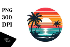 Retro Tropical Sunset, 20 oz Tumbler Product Image 1