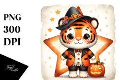 Cute Baby Tiger Halloween PNG Product Image 1