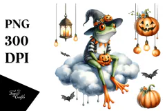 Watercolor Frog with Halloween Costume Product Image 1