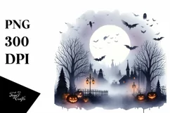 Simple Halloween Foggy Night | Sublimation | Clipart Product Image 3