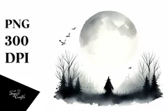 Simple Halloween Foggy Night | Sublimation | Clipart Product Image 1