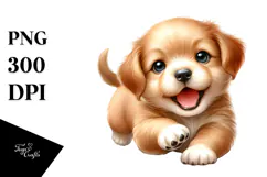 Cute Energetic Baby Puppy PNG Product Image 1
