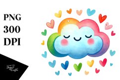 Simple Cloud with Blood and Hearts PNG Product Image 1