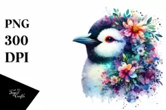 Vibrant Penguin Flowers | Sublimation Clipart Product Image 3