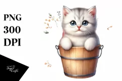 Cute Baby Cat with Flowers PNG Product Image 3