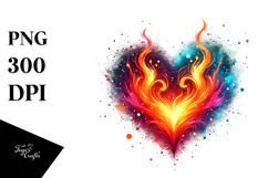 Fire Heart Digital Painting PNG Product Image 1