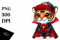 Funny Baby Tiger as Vampire | Sublimation | Clipart Product Image 3