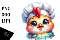 Vibrant Smiling Cute Baby Rooster PNG Product Image 1
