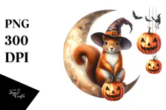 Cute Squirrel with Halloween Costume PNG Product Image 1