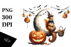 Cute Squirrel with Halloween Costume PNG Product Image 1