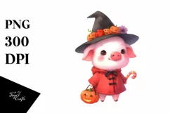 Baby Pig Halloween Clipart | Sublimation Product Image 1