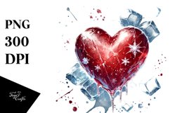 Icy Red Glossy Heart PNG Product Image 1