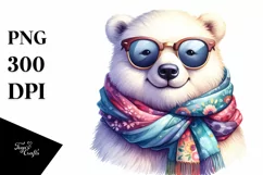 Whimsical Colorful Polar Bear | Sublimation Clipart Product Image 3
