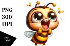 Expressive Cute Bee PNG Product Image 1