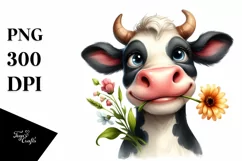 Cow Bored Cow Portrait | Sublimation | Clipart Product Image 1