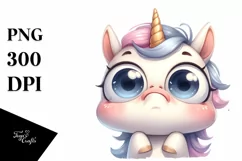 Funny Baby Face Unicorn PNG Product Image 1