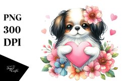 Cute Doodled Japanese Chin PNG Product Image 1